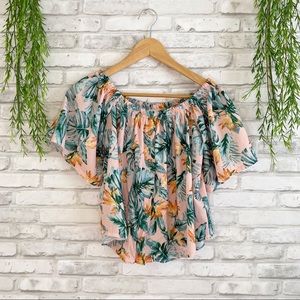 Anthropologie Sadie and Sage Banana Leaf Top